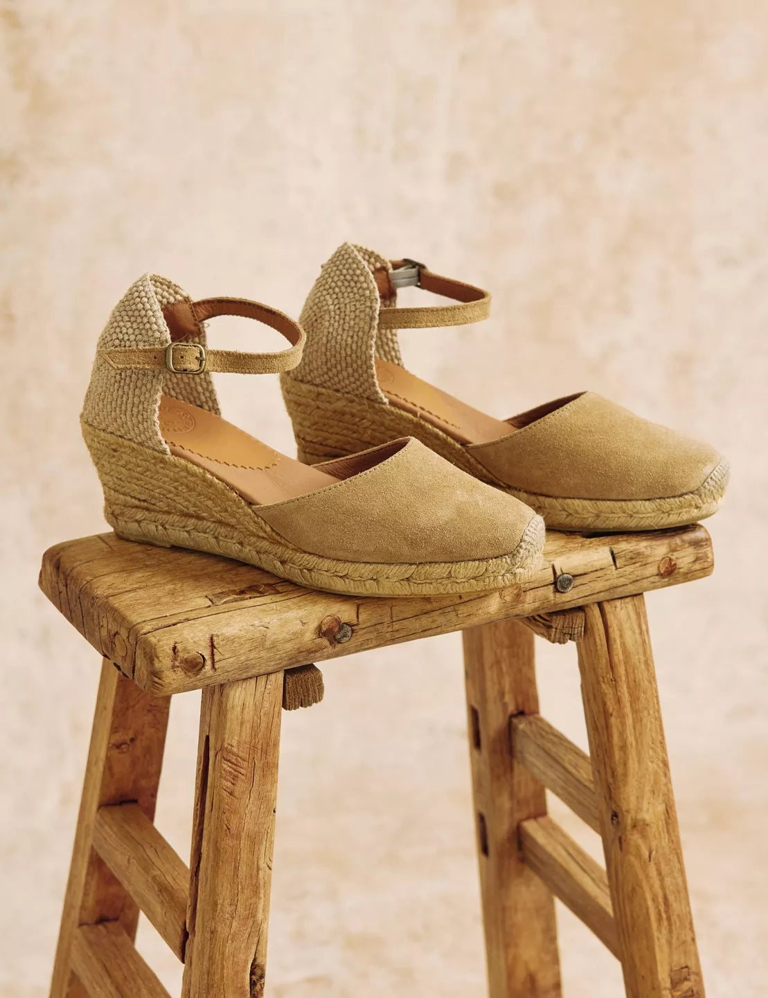Mary Jane Suede Espadrille Sand