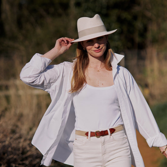 The Orford Fedora Cream with Pebble Ribbon