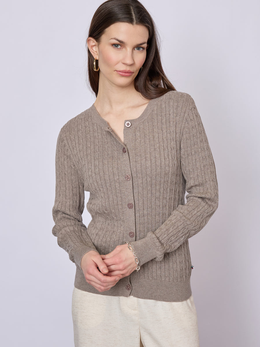 Joana Cardigan Mid Sand Melange
