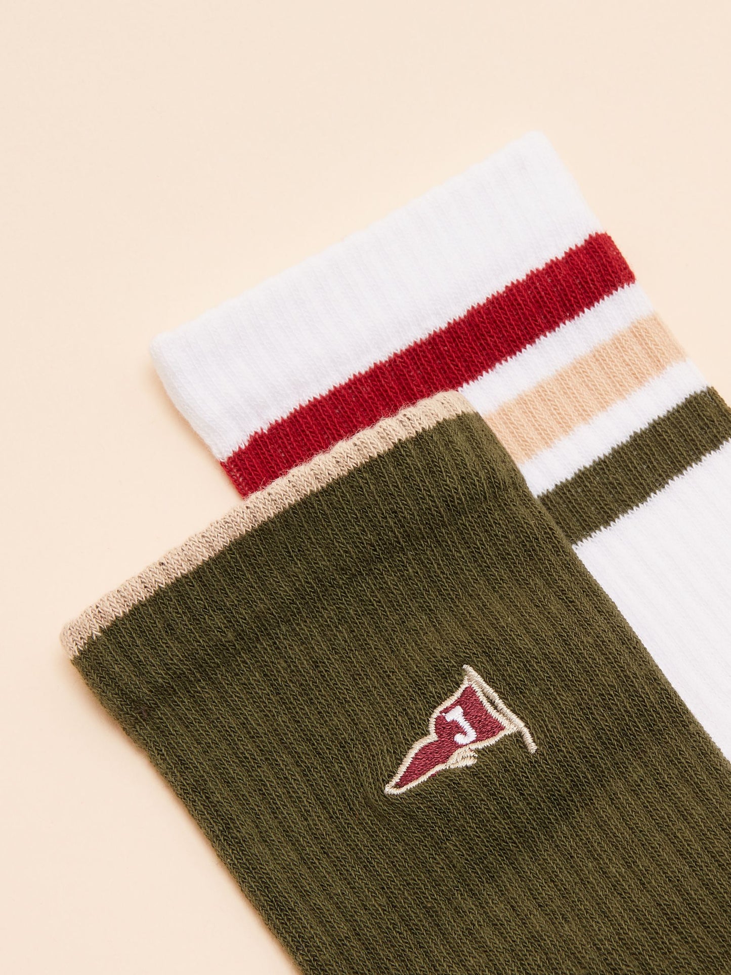Men's Volley Khaki Green Pack of Two Tennis Socks
