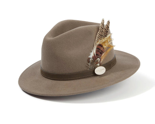 The Suffolk Fedora Taupe (Bronze Feather)