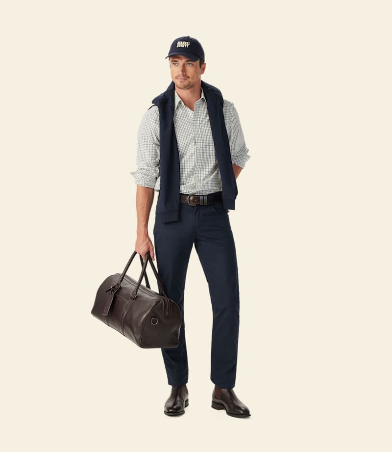 Newland Poplin Check Shirt Moss