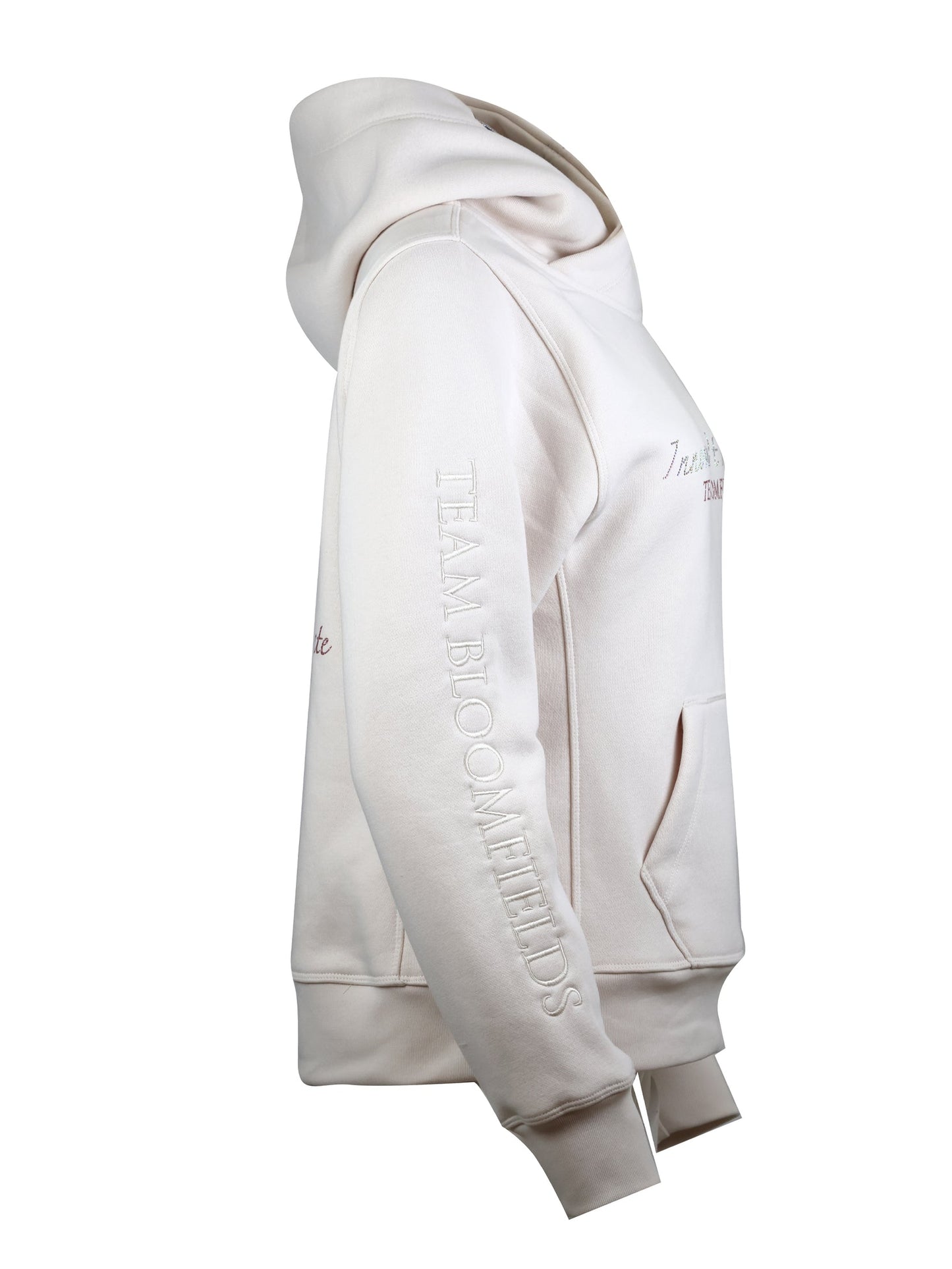 Amelia Winter White with Rhinestones Cross Neck Hoodie