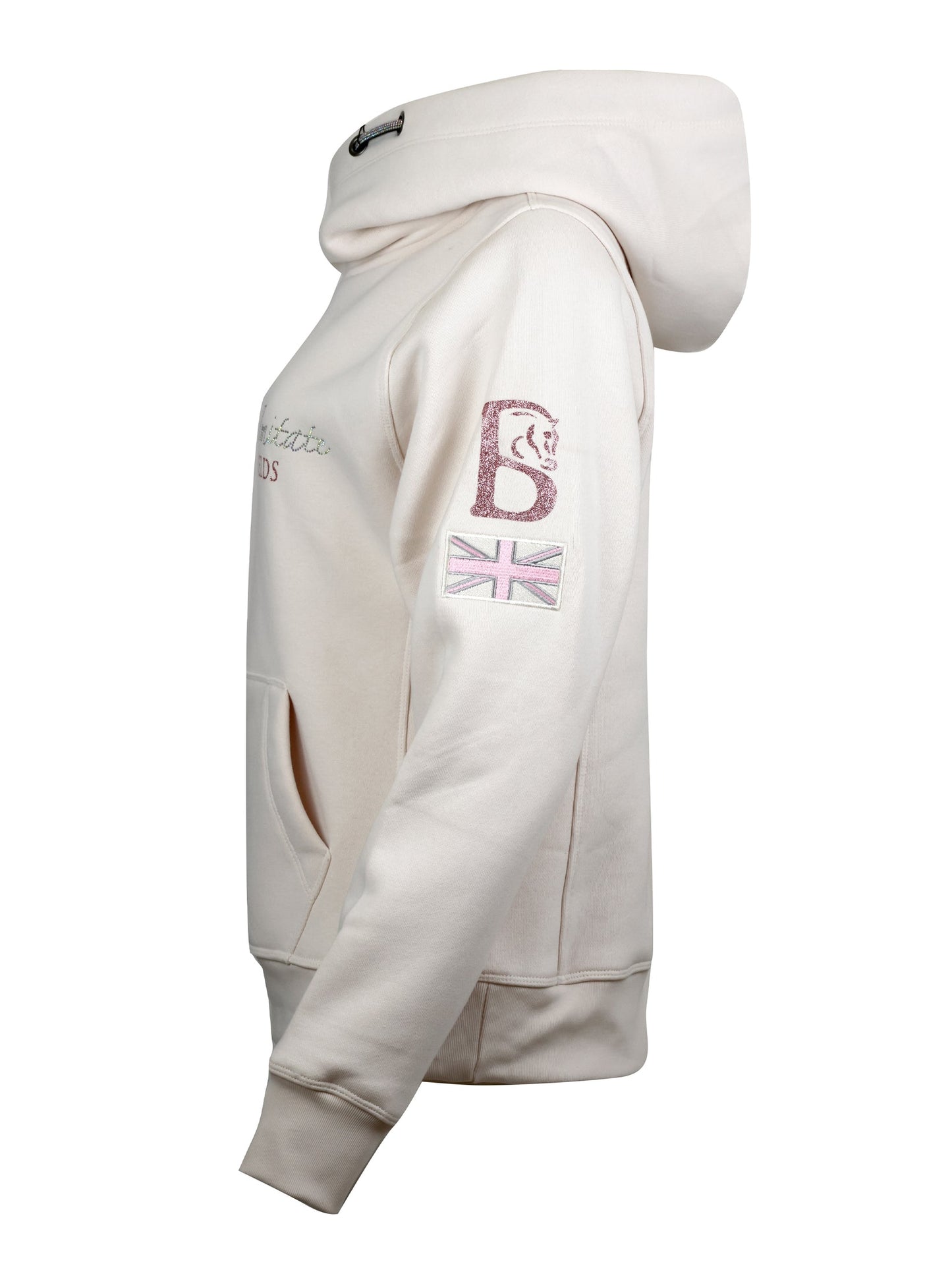 Amelia Winter White with Rhinestones Cross Neck Hoodie