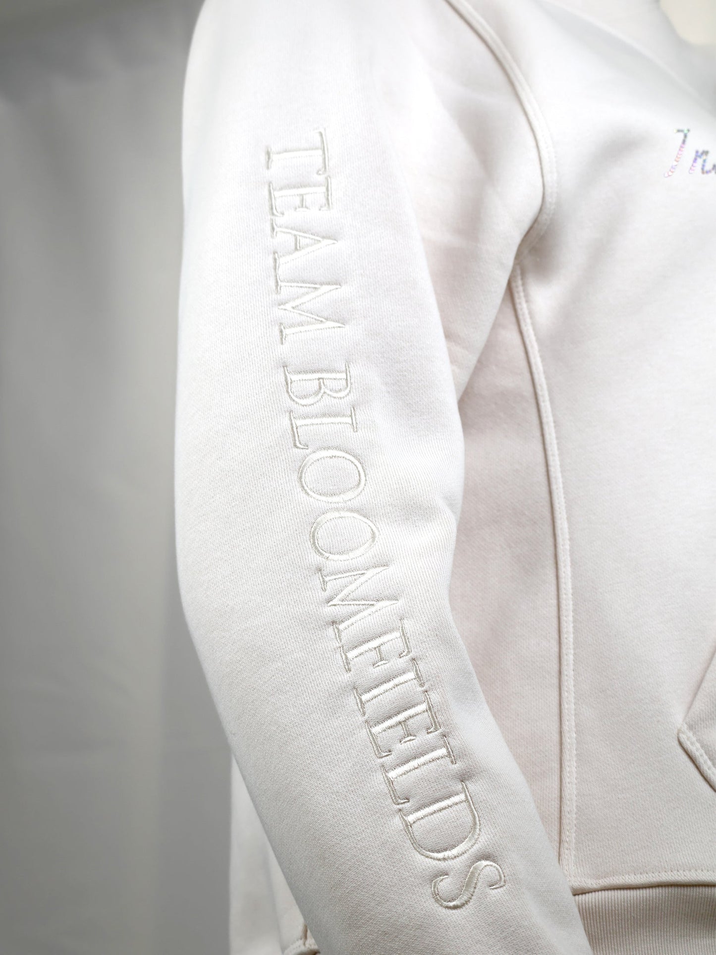 Amelia Winter White with Rhinestones Cross Neck Hoodie