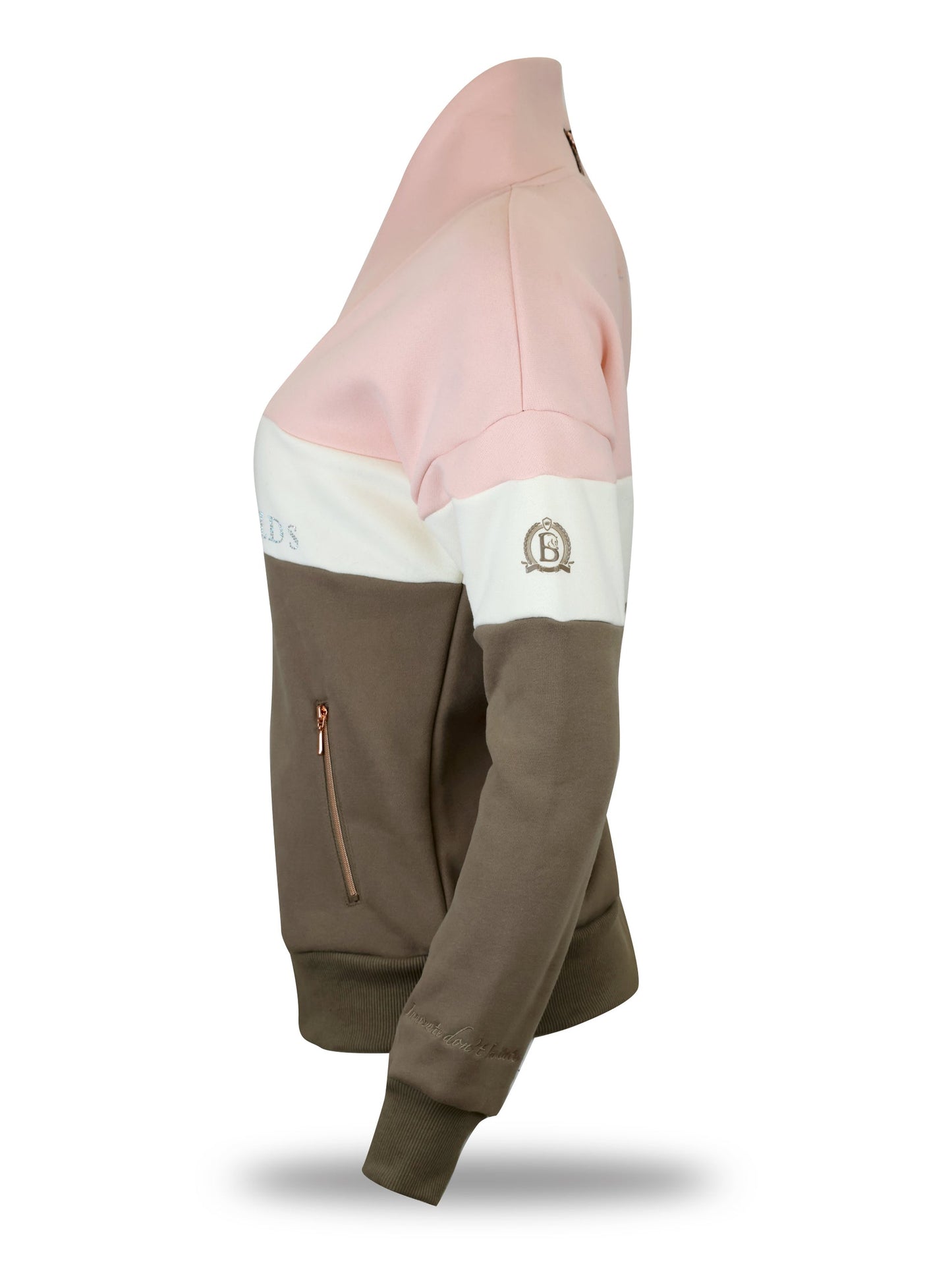 Vanessa Sweatshirt Tri-Colour Pink, Cream & Khaki