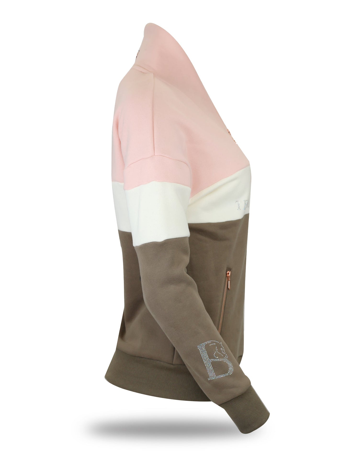 Vanessa Sweatshirt Tri-Colour Pink, Cream & Khaki