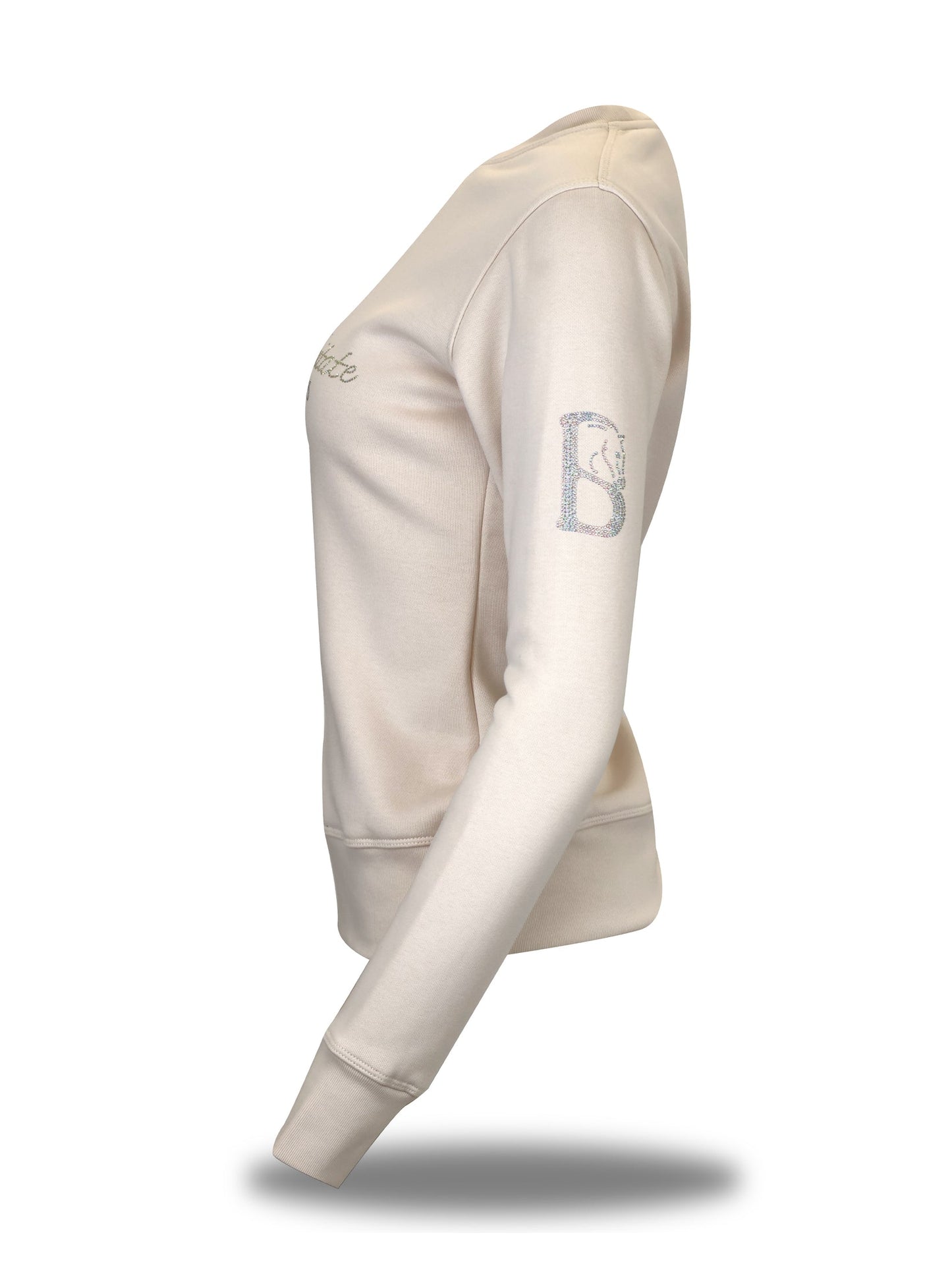 Summer Winter White Crew Neck with White Rhineston