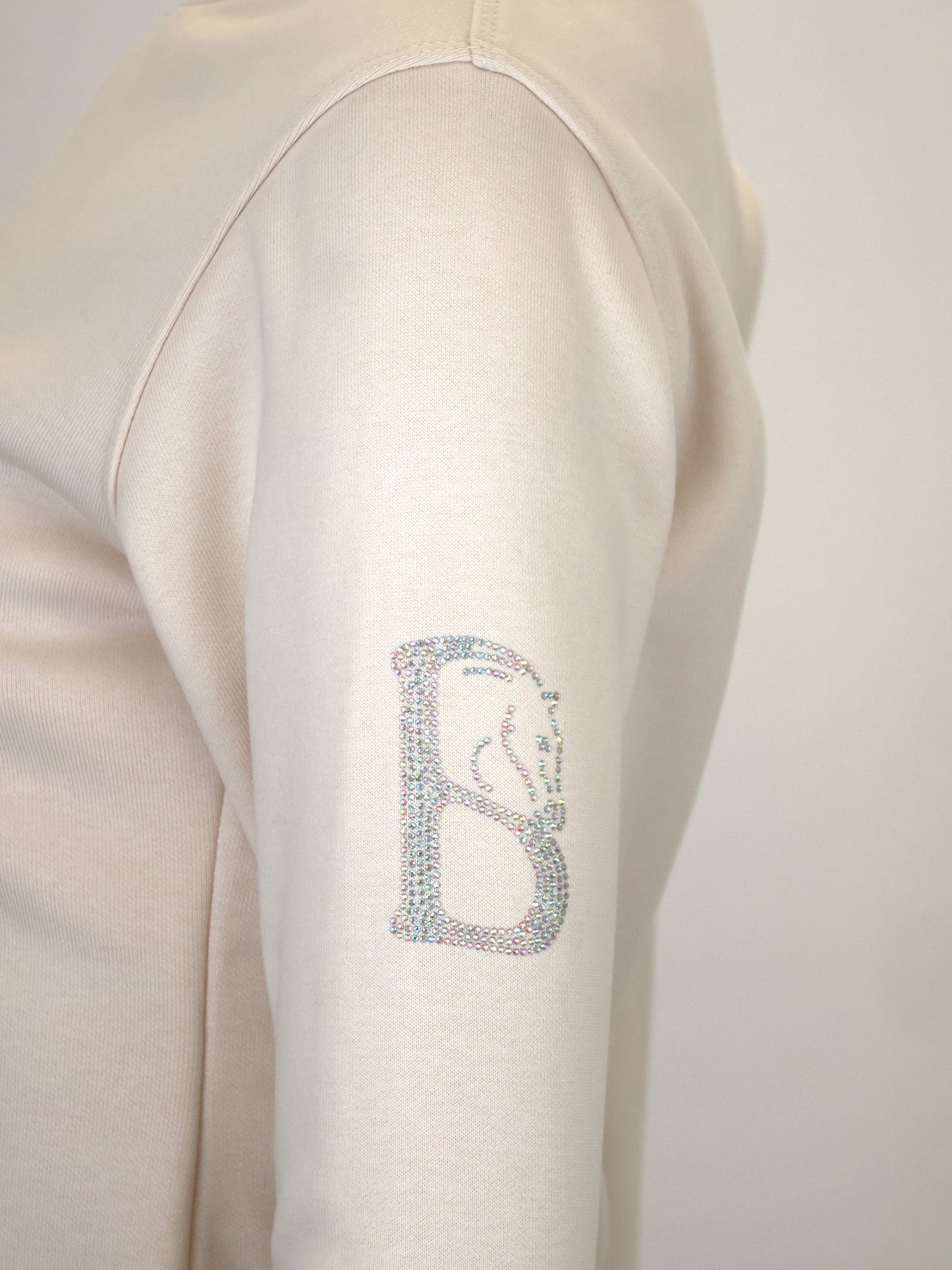 Summer Winter White Crew Neck with White Rhineston