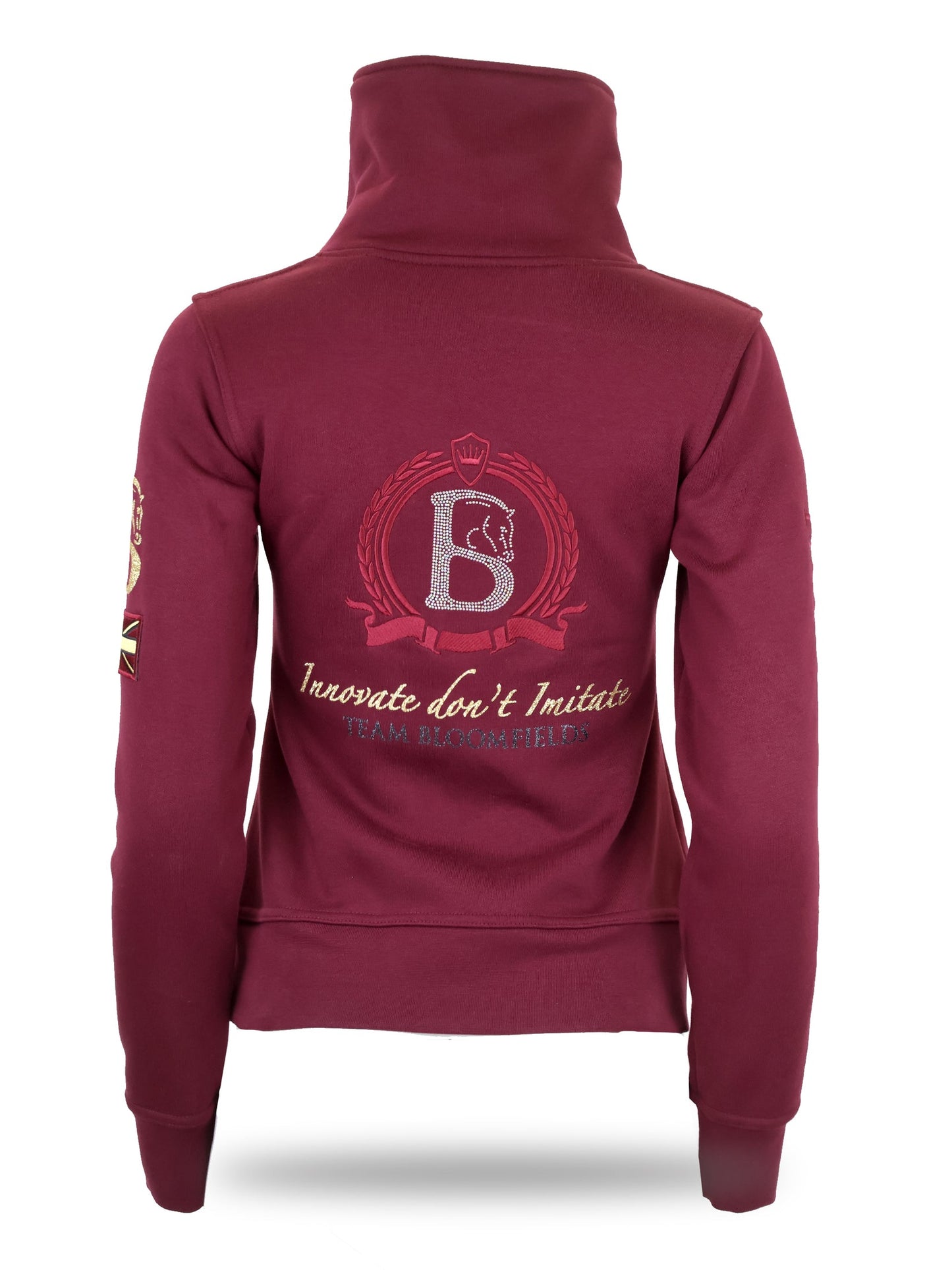 Eleanor High Collar Pullover Burgandy & Gold