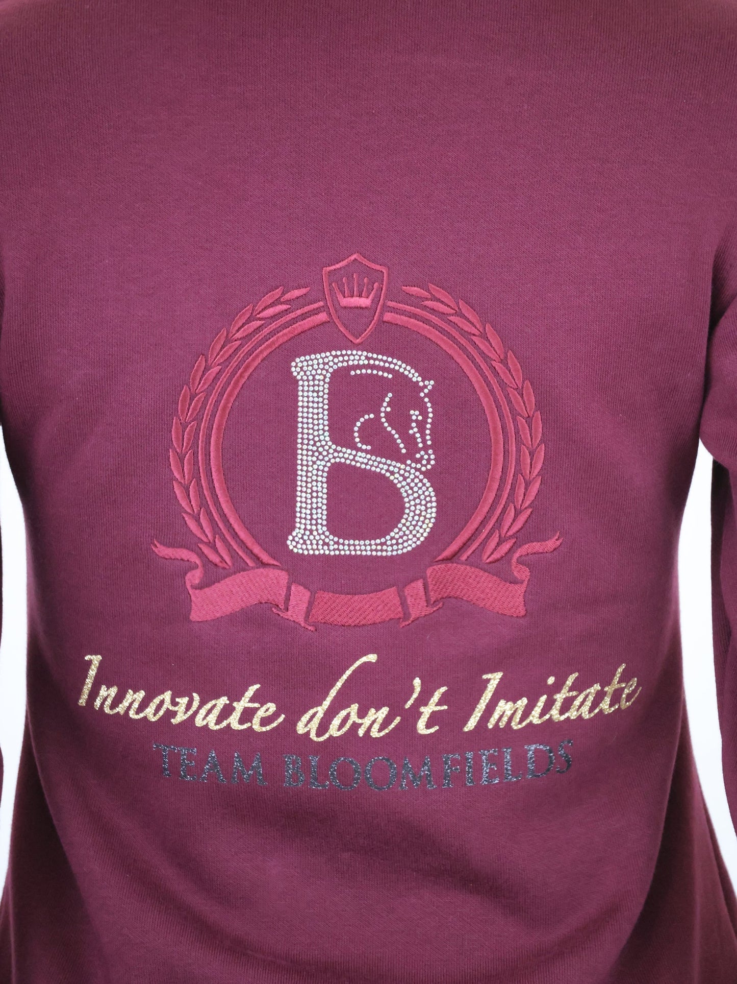 Eleanor High Collar Pullover Burgandy & Gold