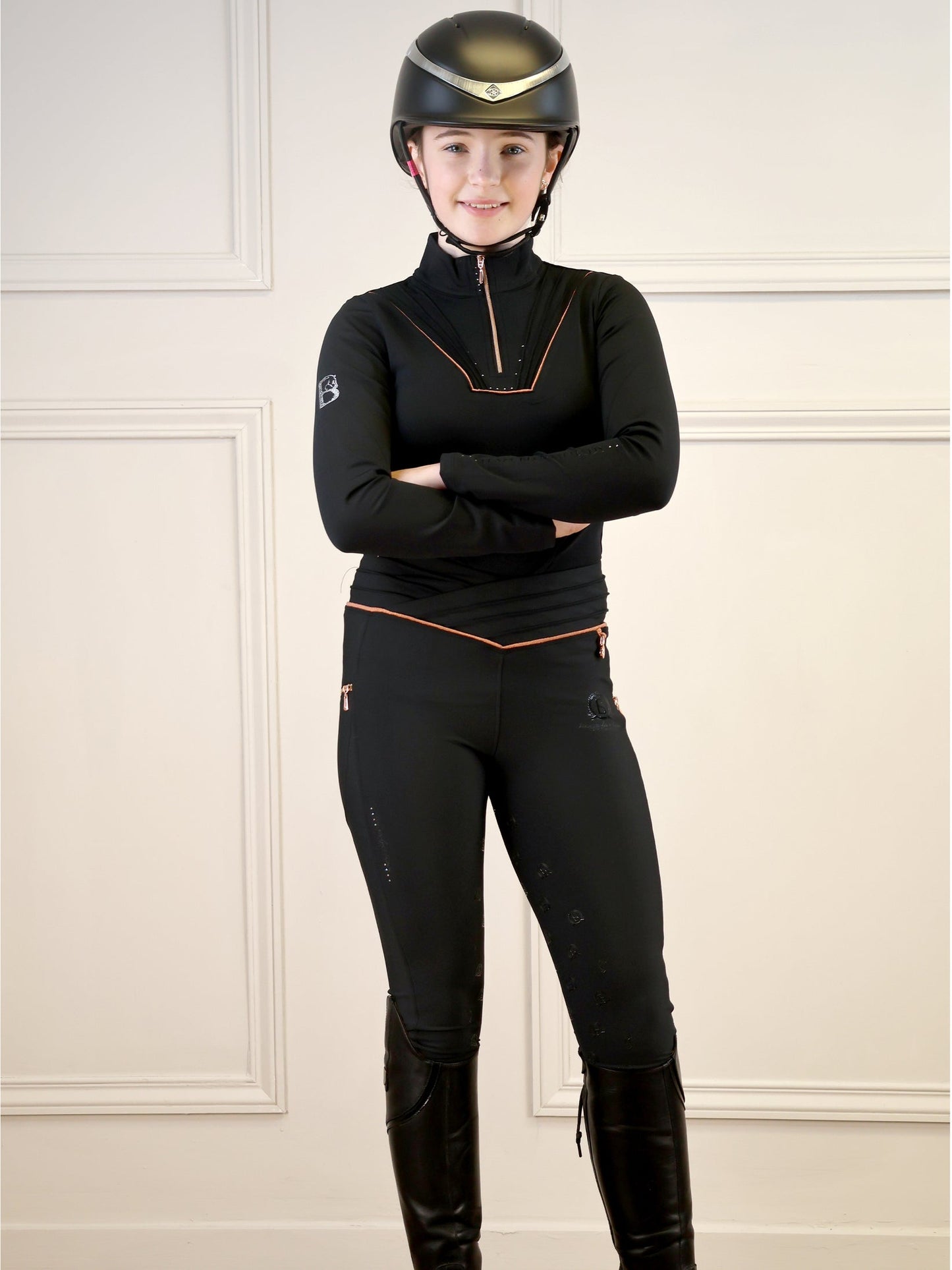 Mini Maya Pleated Leggings Black