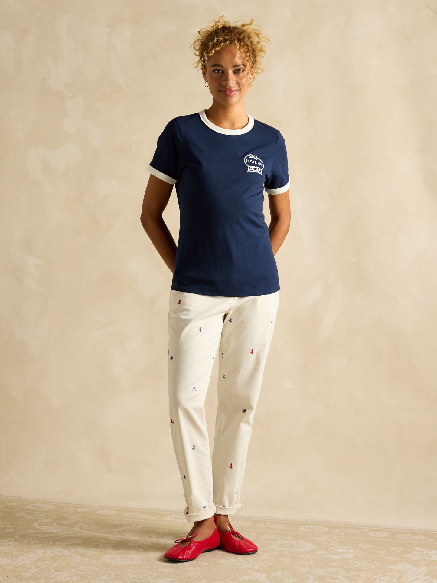 Kitsford Navy Embroidered T-Shirt