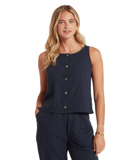 Elsworth Linen Top Navy