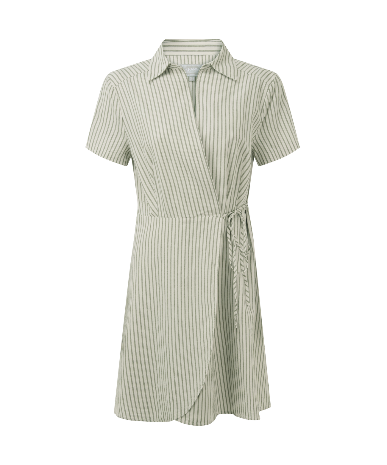 Fleur Linen Dress Agave Green Stripe