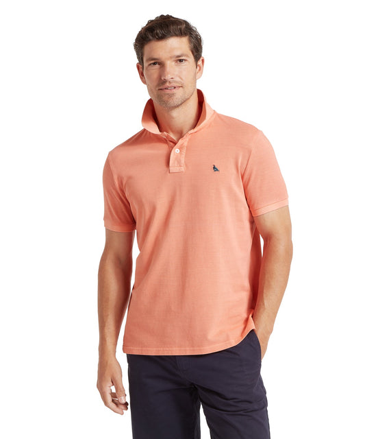 St Ives Garment Dyed Polo shirt Coral Peach