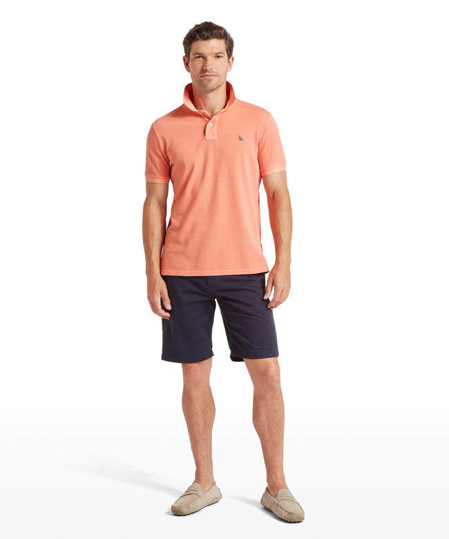 St Ives Garment Dyed Polo shirt Coral Peach