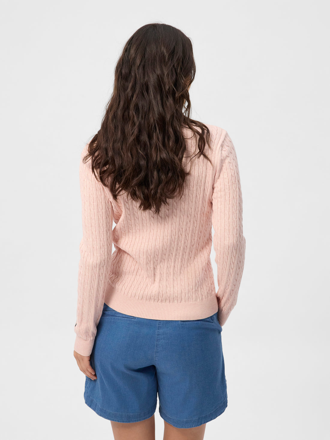 Susan Cable Knit Rose Pastel