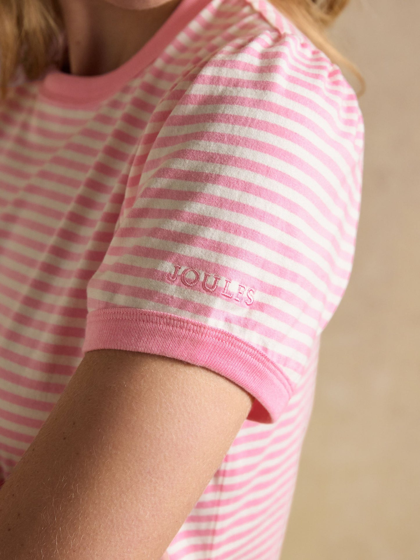 Erin Pink Stripe Short Sleeve Jersey T-Shirt
