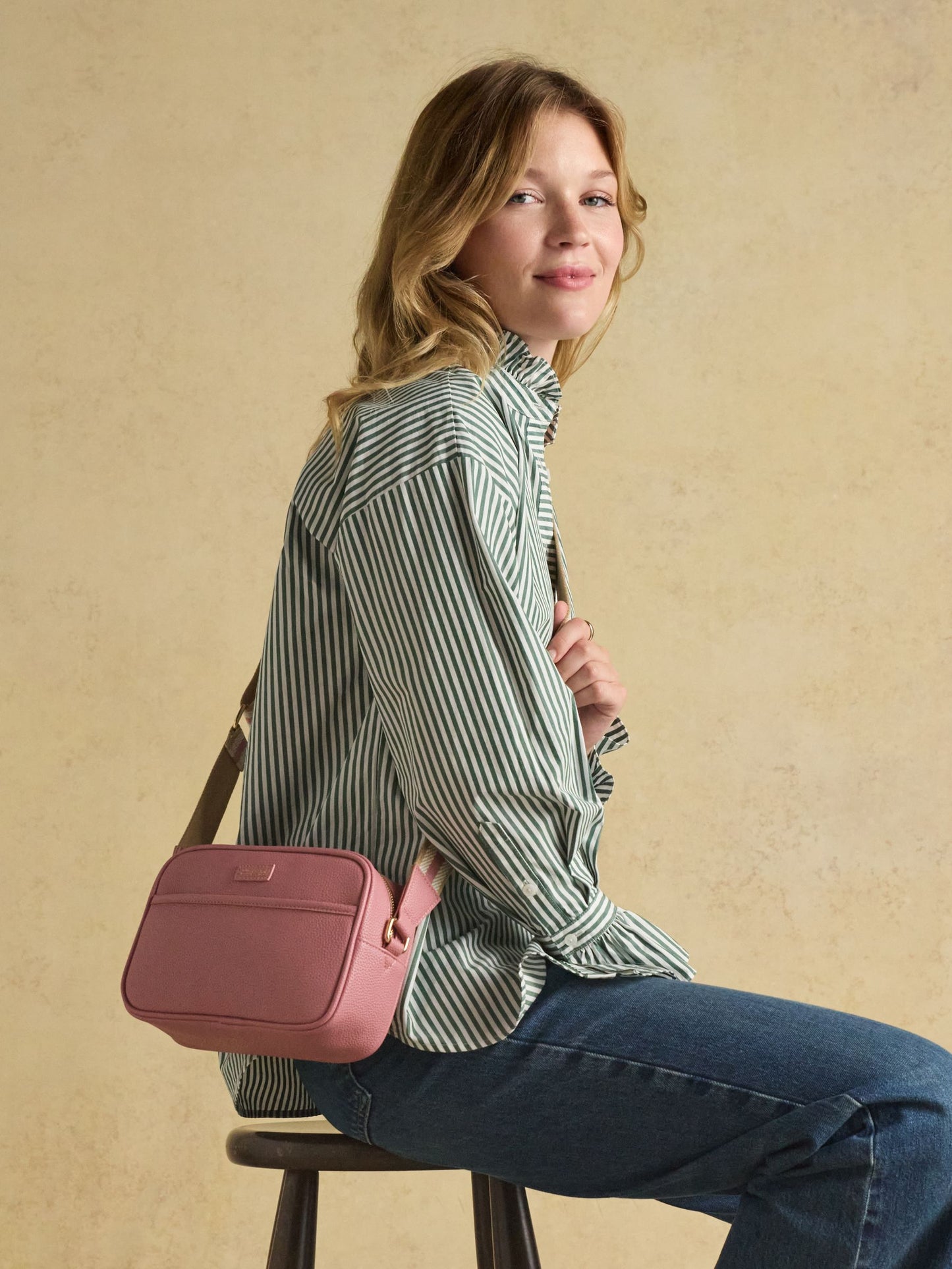 Trent Pink Cross Body Bag with Adjustable Thick Strap