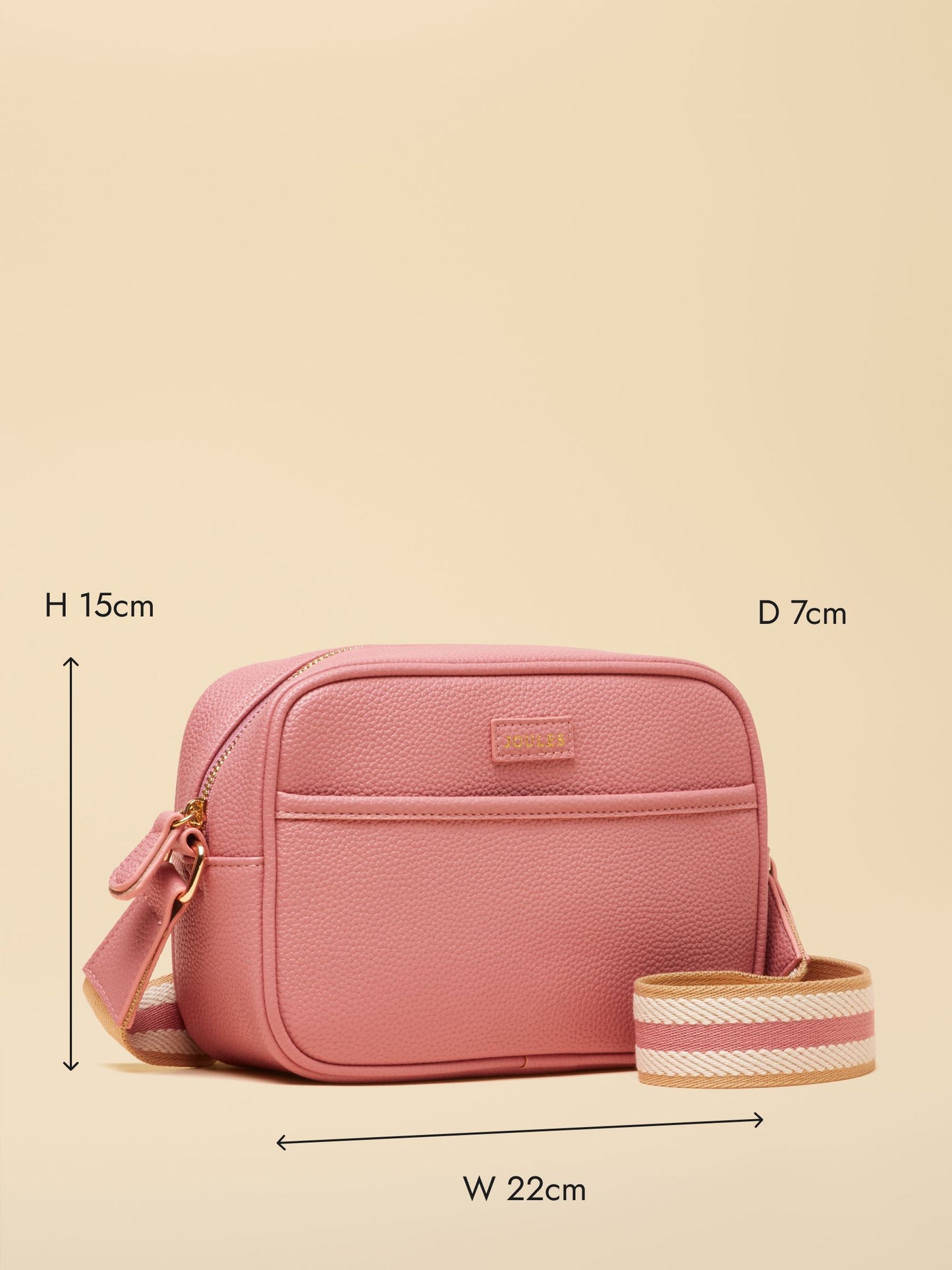 Trent Pink Cross Body Bag with Adjustable Thick Strap