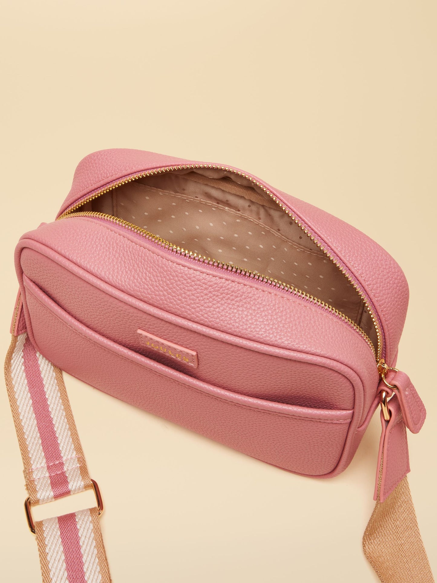 Trent Pink Cross Body Bag with Adjustable Thick Strap