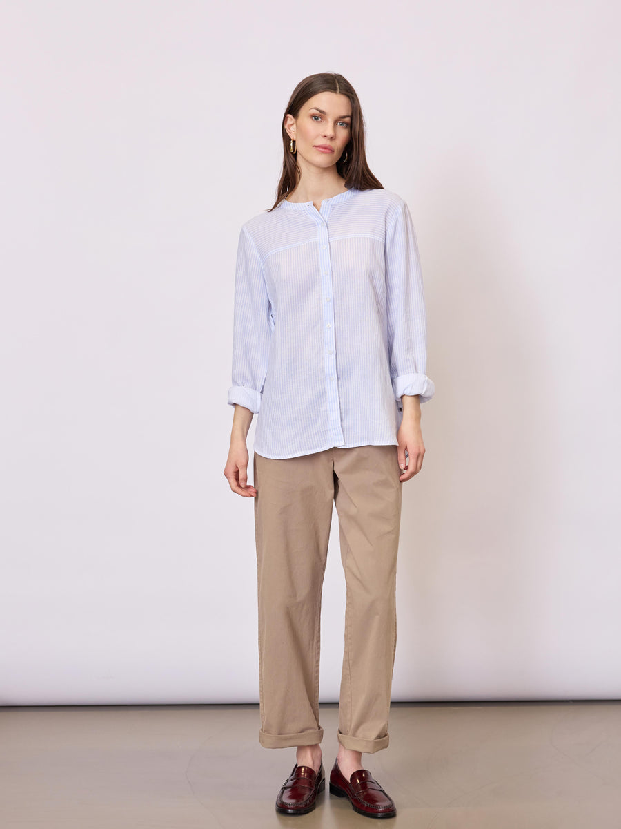 Anna Blue Stripe Blouse