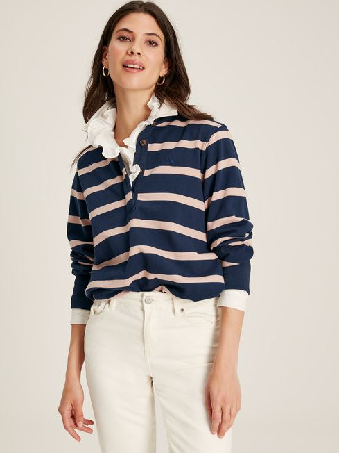 Sammie Navy Blue Striped Heavyweight Cotton Rugby Shirt