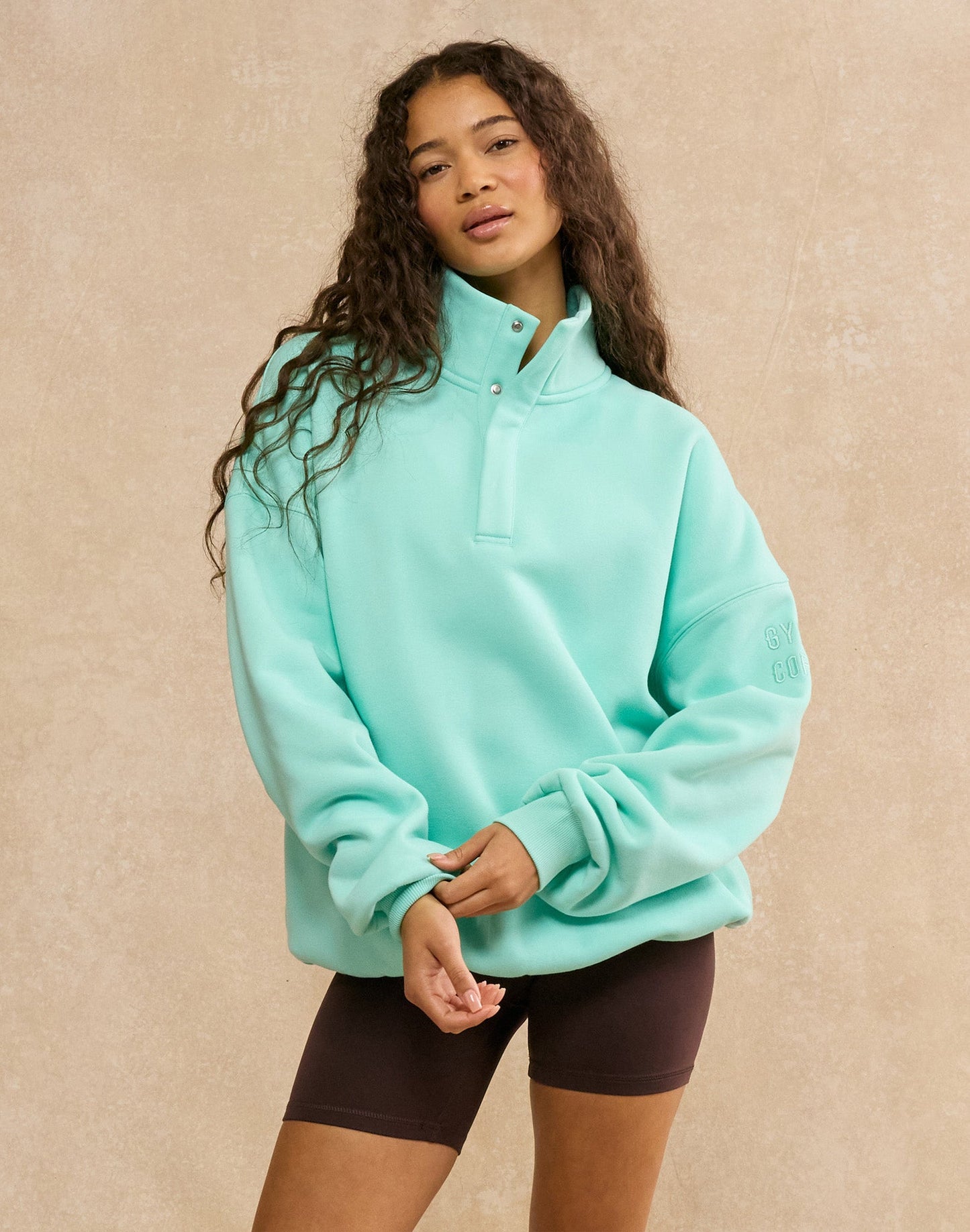 Snap Collar Sierra Sweatshirt Peppermint