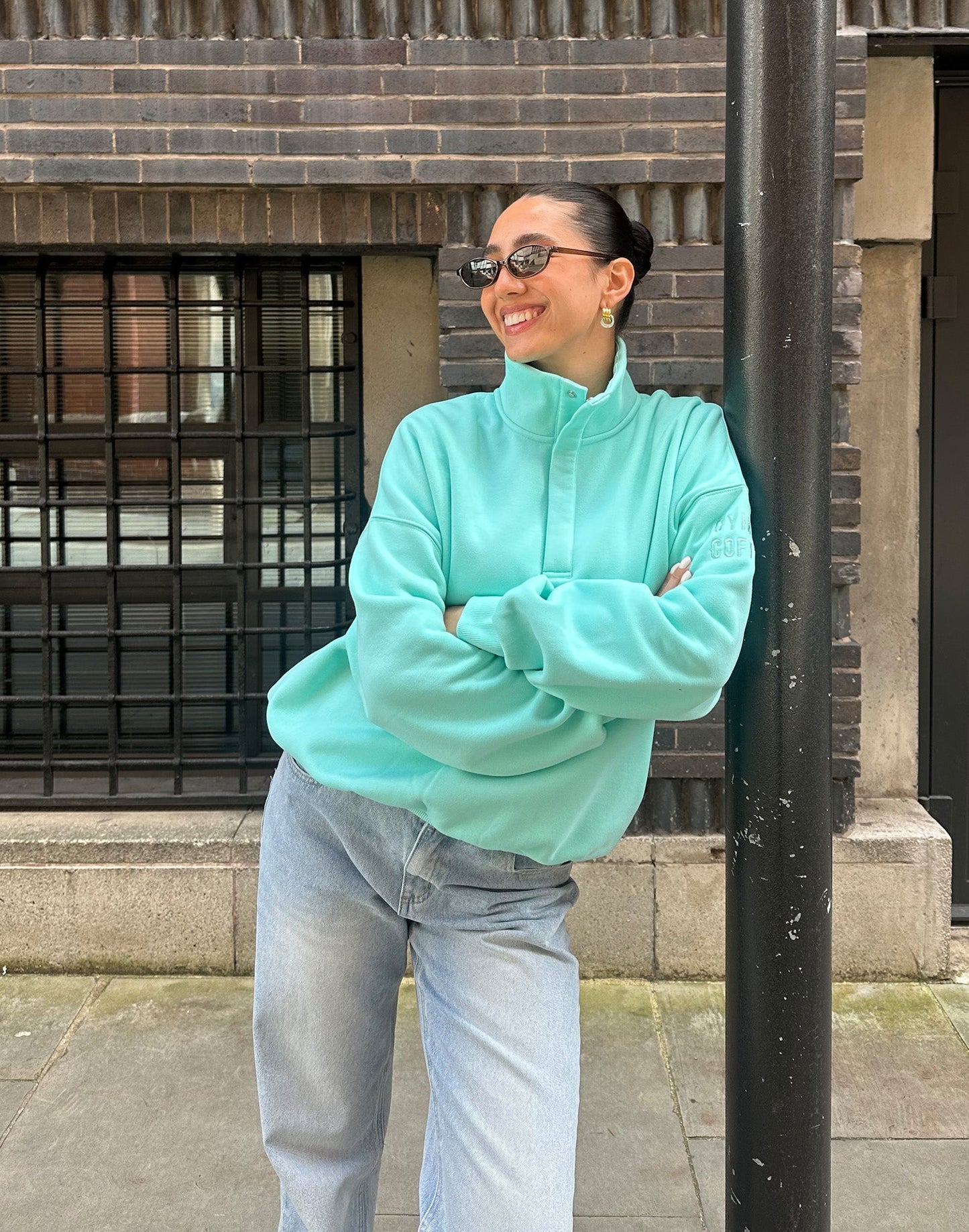 Snap Collar Sierra Sweatshirt Peppermint