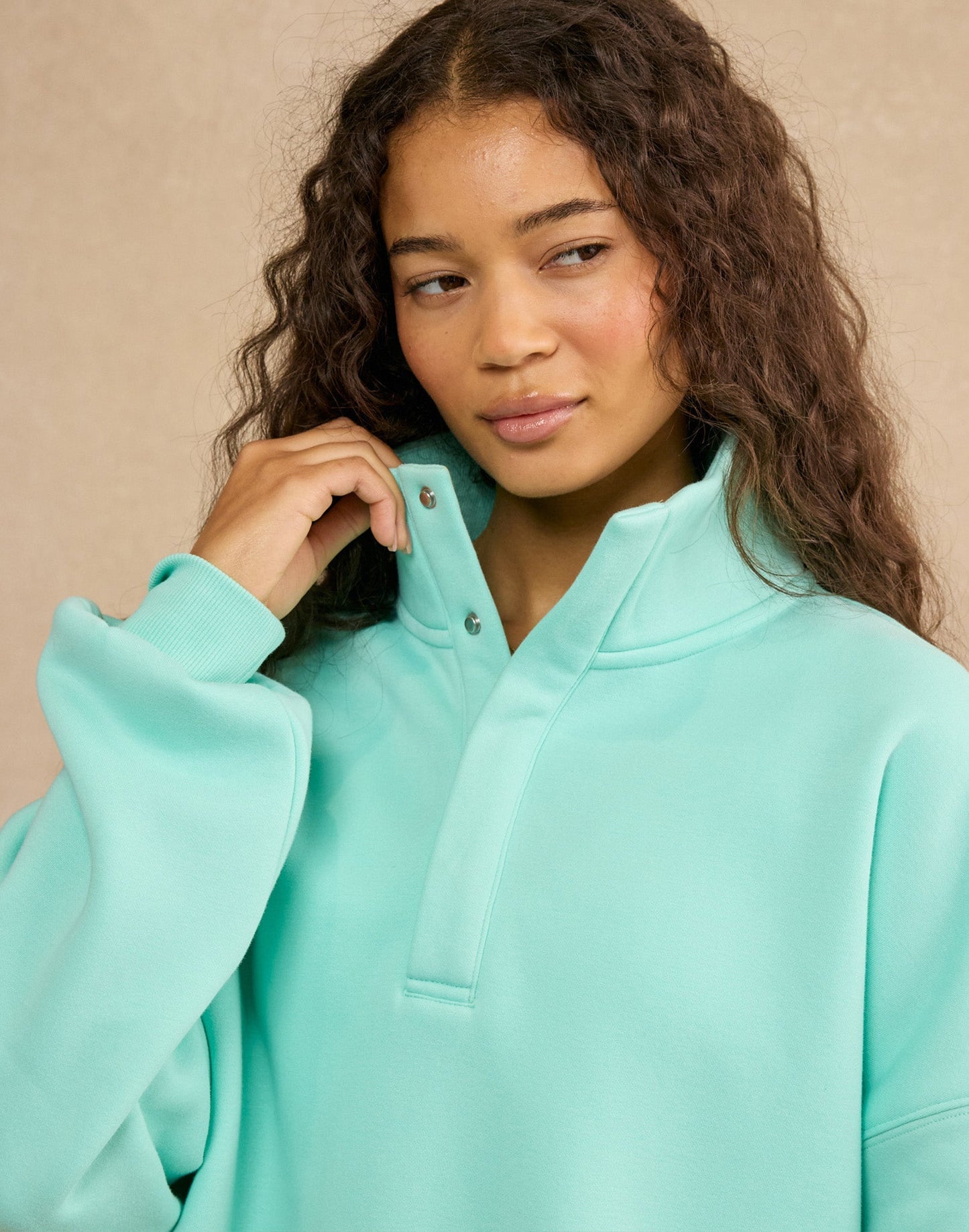 Snap Collar Sierra Sweatshirt Peppermint