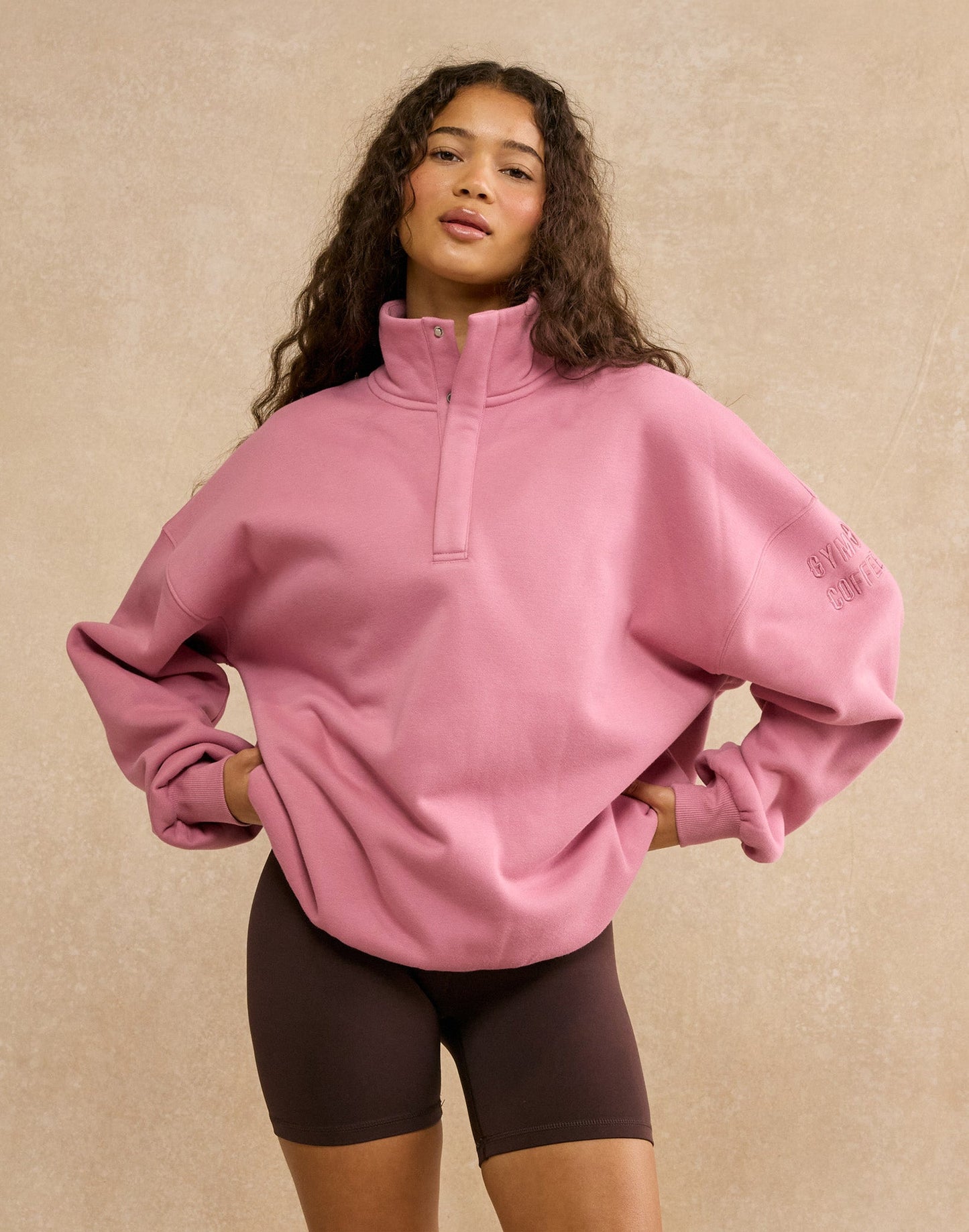 Snap Collar Sierra Sweatshirt Pink Velvet