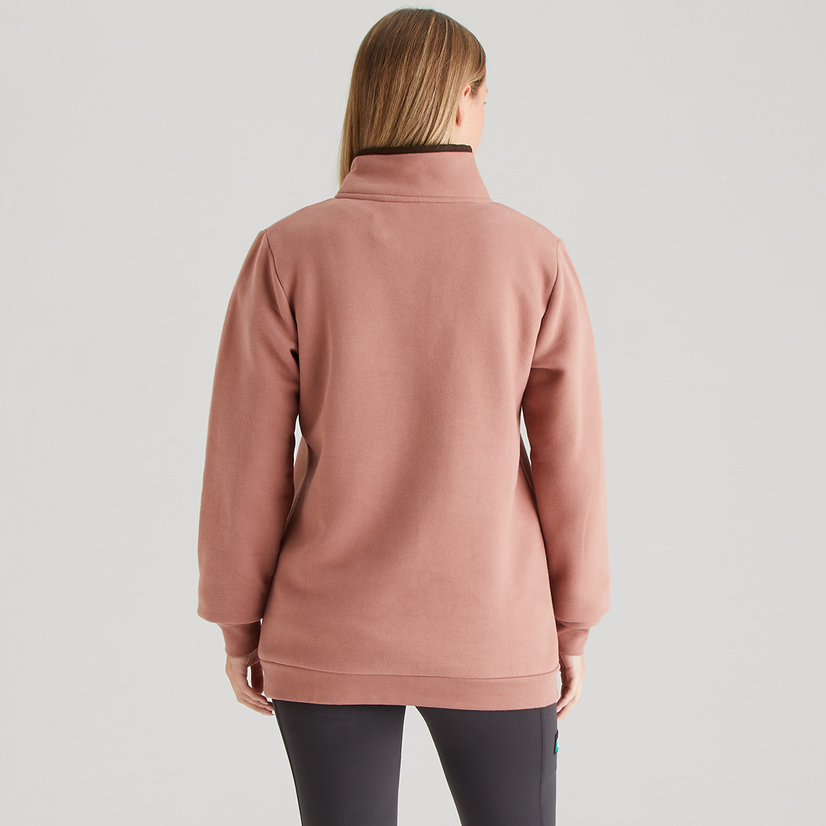 Brancaster 1/4 Zip Top Dusky Pink