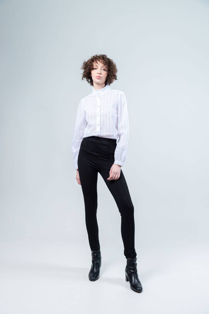 Malu White Embroidery luxury blouse