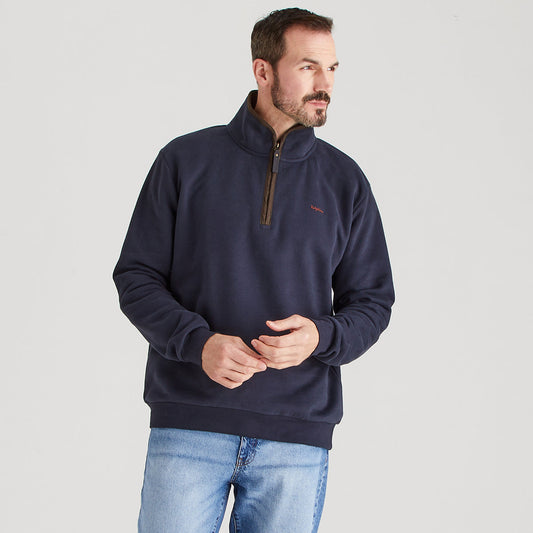 Men’s Brancaster 1/4 Zip Top Navy