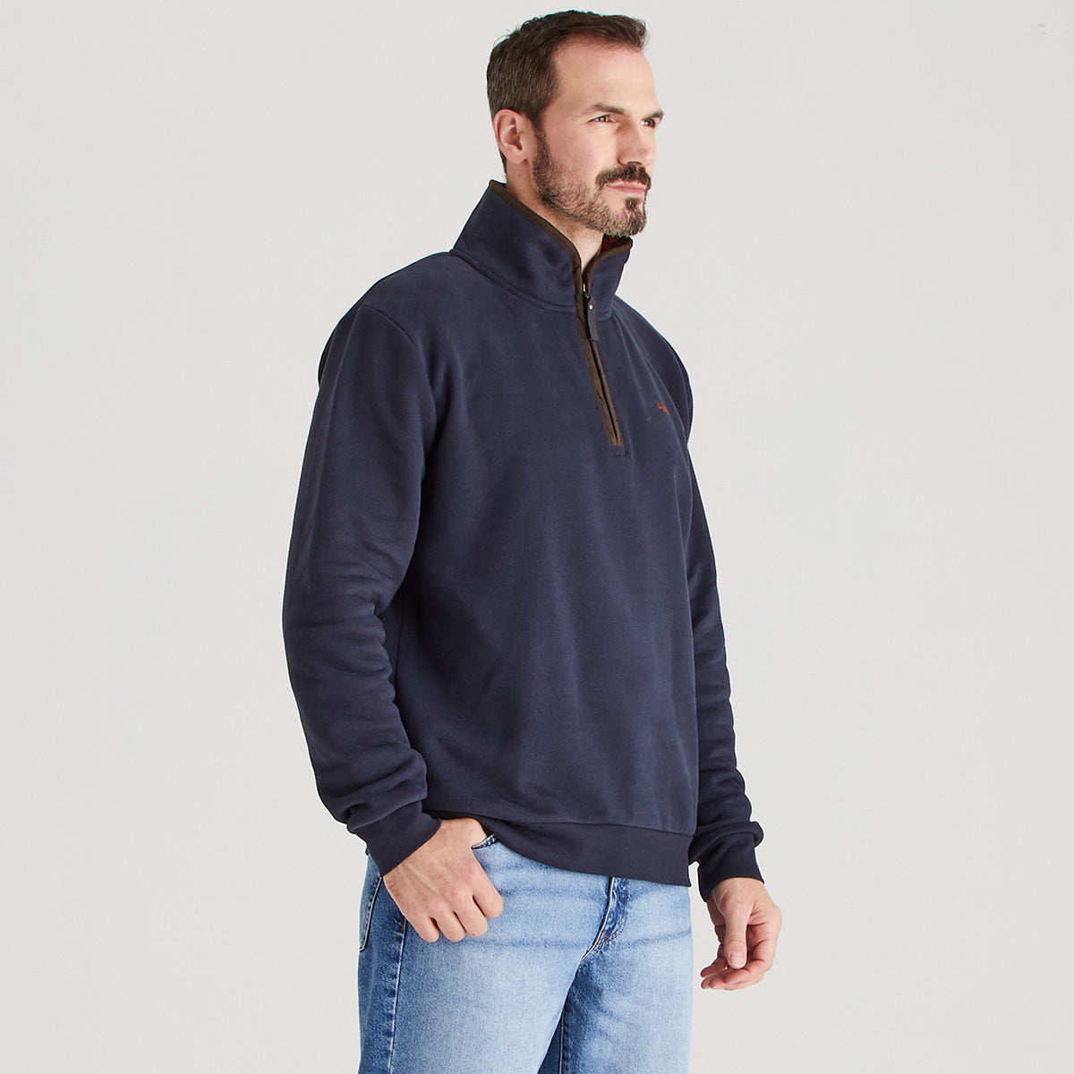Men’s Brancaster 1/4 Zip Top Navy