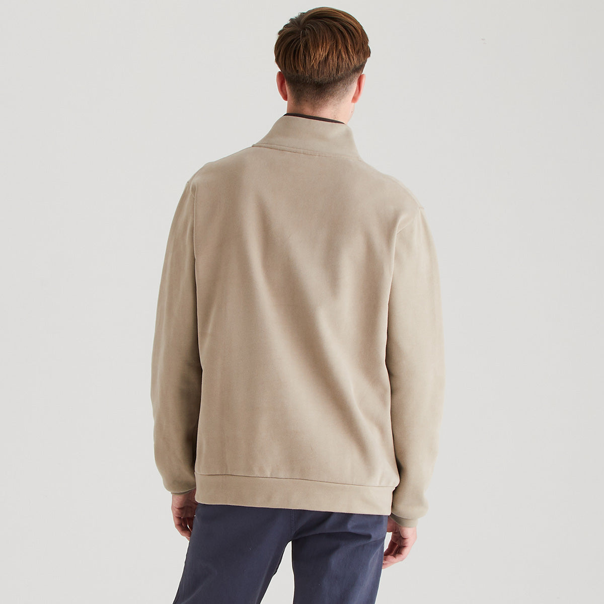 Men’s Brancaster 1/4 Zip Top Roasted Cashew