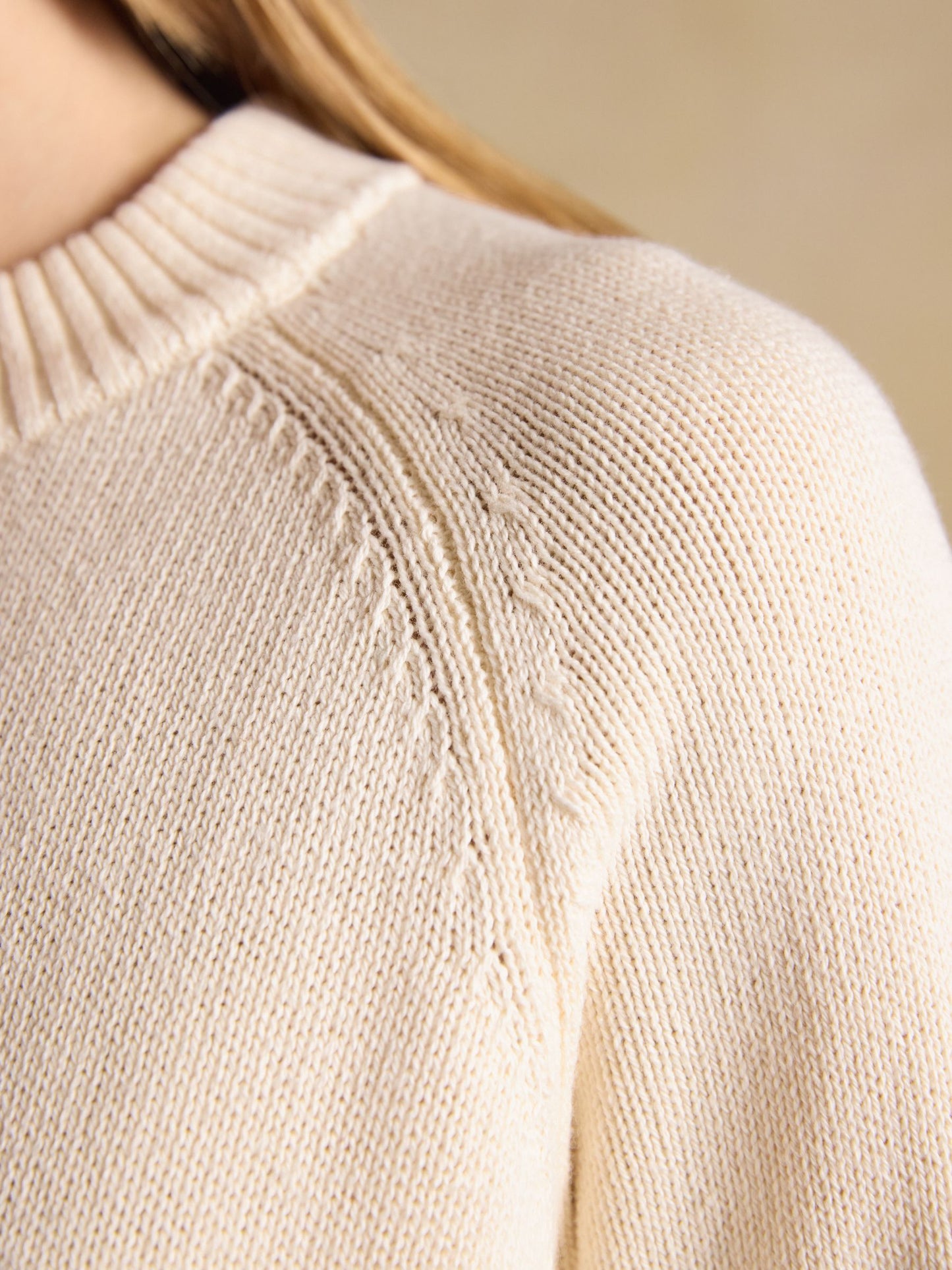 April Showers Cream Jonty Fox Embroidered Cotton-Rich Crew Neck