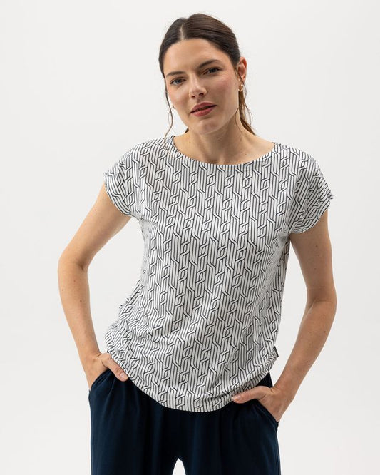 Esther Capsleeve Navy/Off White