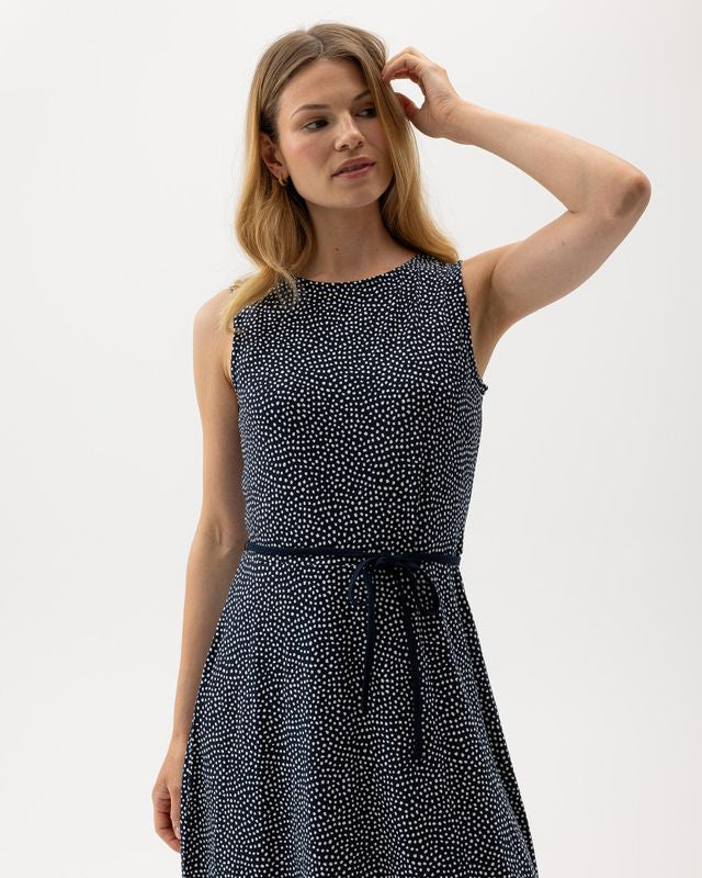 Esther Dress Navy/Off White (Dot)