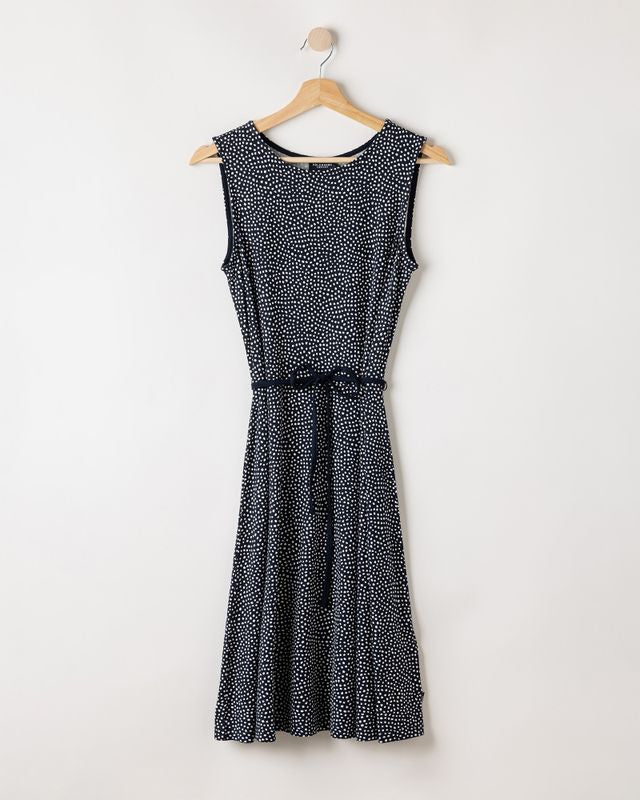Esther Dress Navy/Off White (Dot)