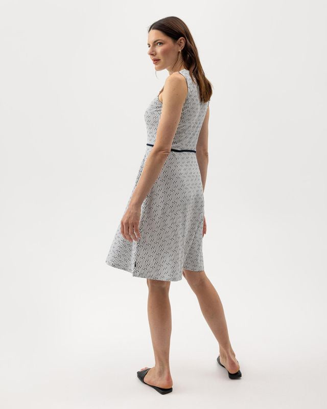 Esther Dress Off White/Navy