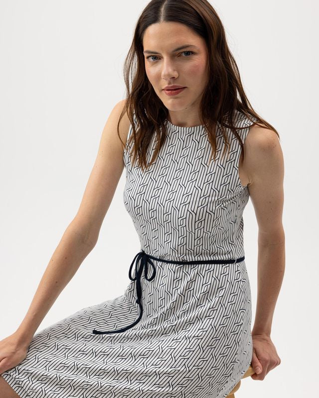 Esther Dress Off White/Navy