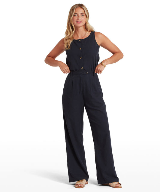 Dahlia linen trousers navy