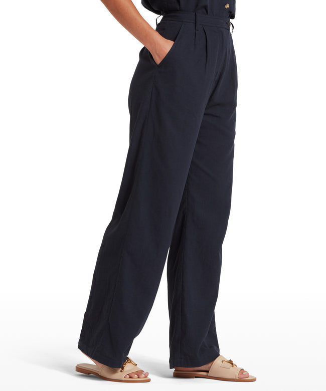 Dahlia linen trousers navy