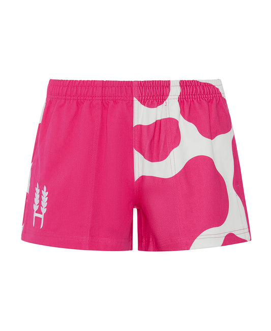 Pink Cow Print Harlequin Shorts