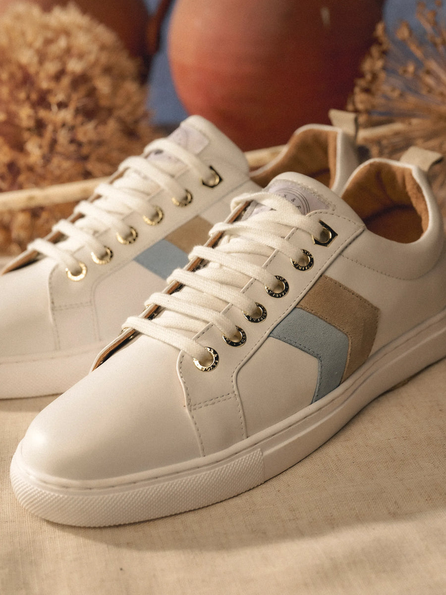 Alexandra Sky Blue & Stone Trainers