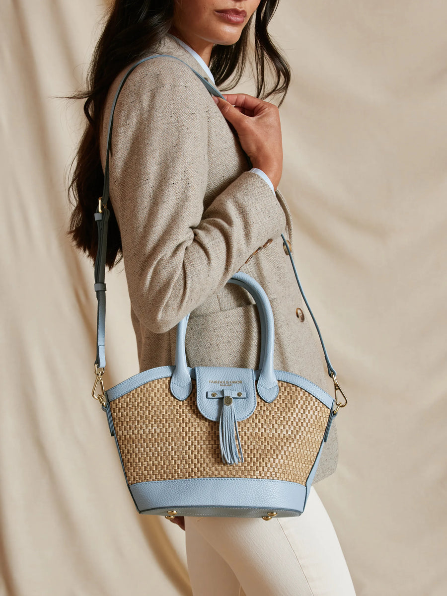 Mini Windsor Basket Bag Sky Blue