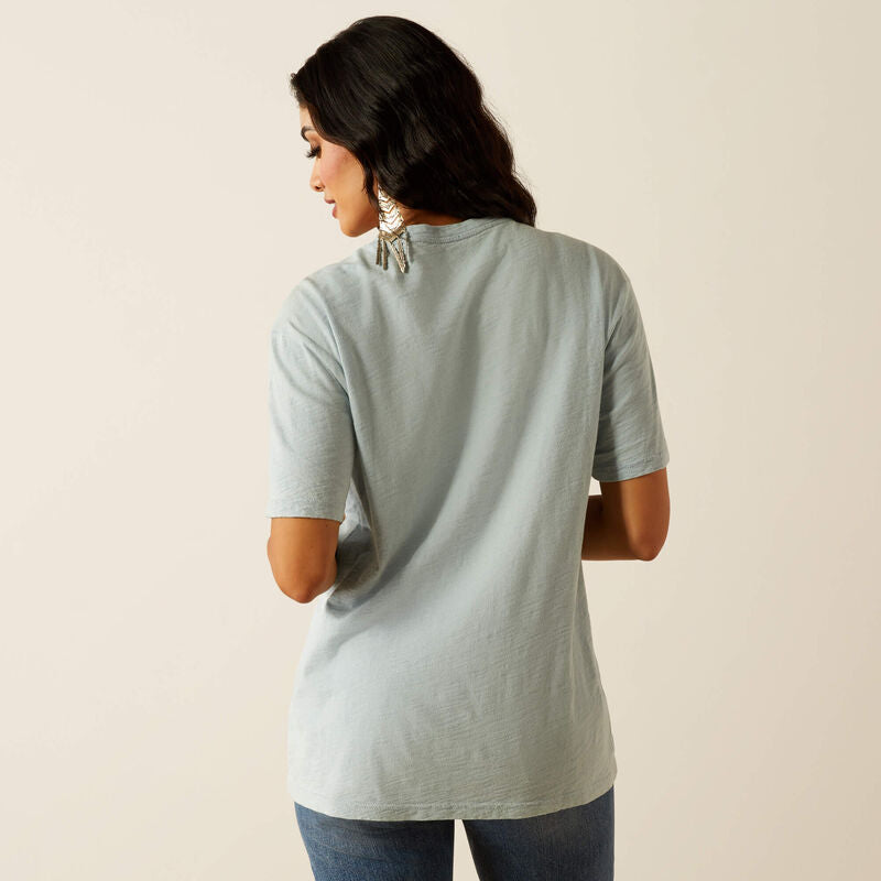Wild West Stamp T-shirt Bleached Blue