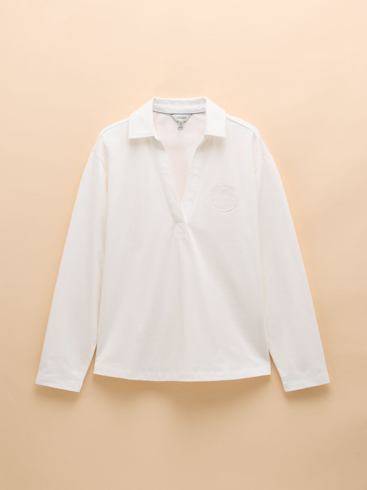 Tallie Chalk Combed Cotton Collared Top